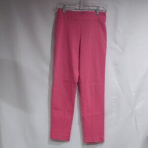 KRAZY LARRY LIKE NEW PULLON ANKLE PANTS PINK CORAL RAYON/NYLON/SPANDEZX BLEND 10